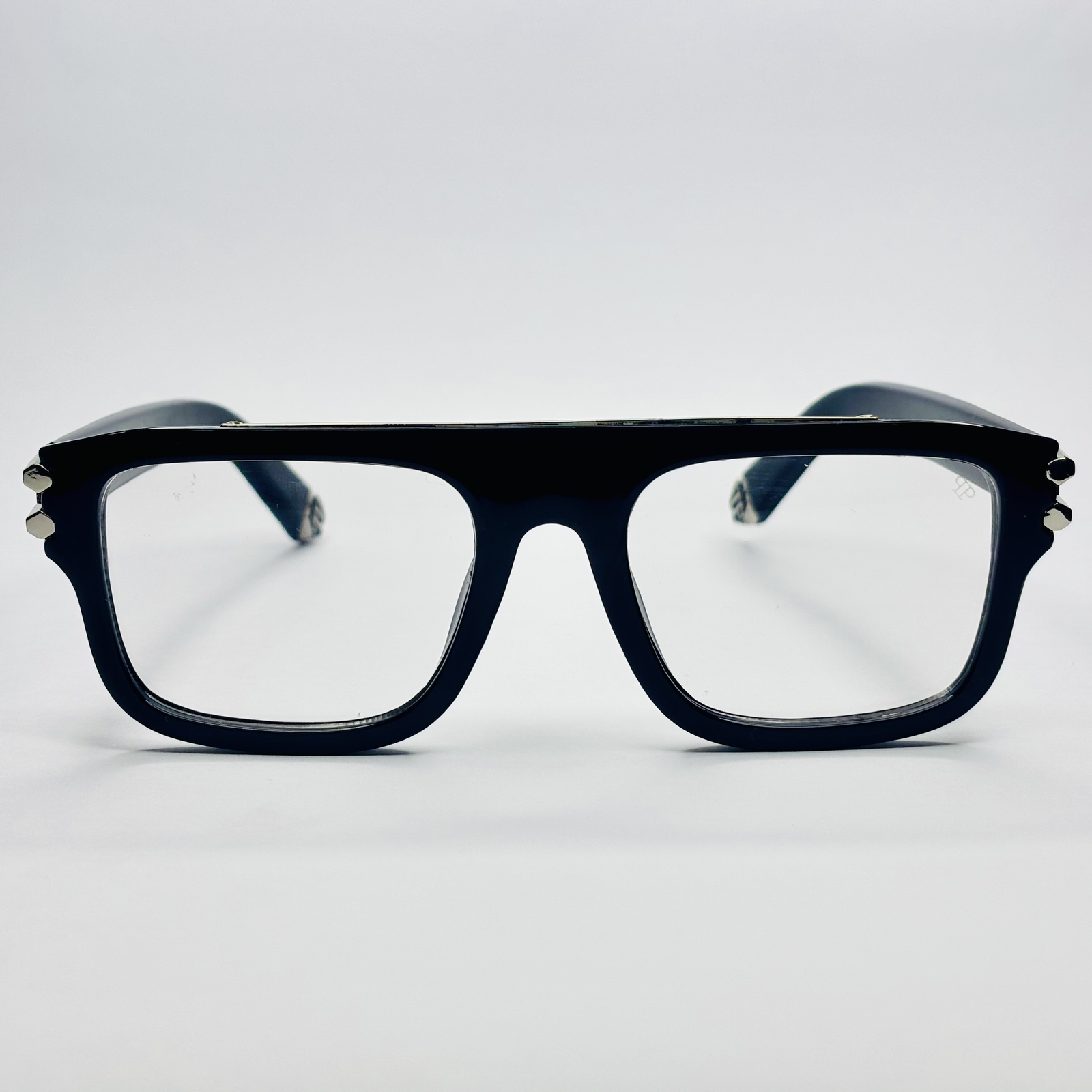 Philipp Plein Flat-Top Square Acetate Eyeglasses